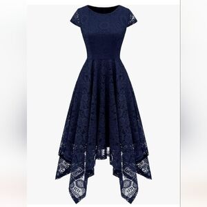 *2/$20* BeryLove Dark Blue Lace Midi Dress Women's 2XL